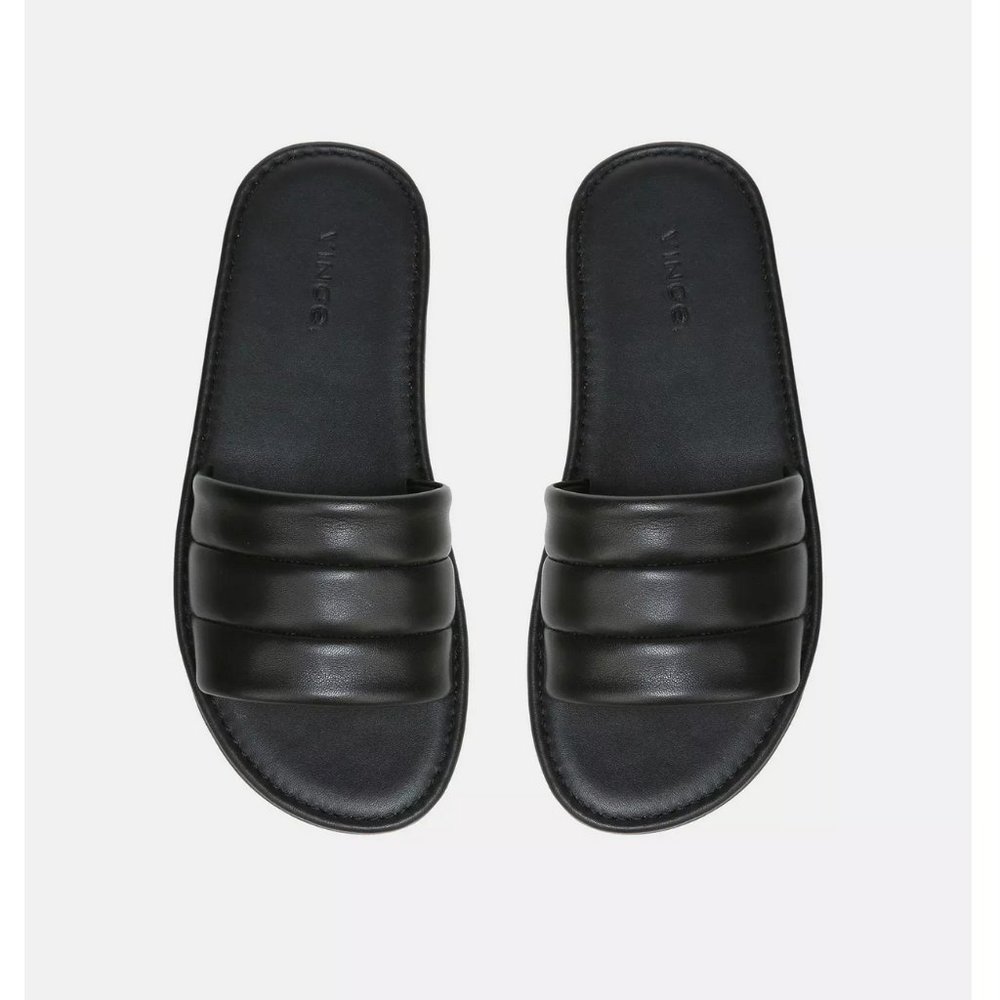 Vince Olina Leather Slip On Slide, Black, Size 6.5, WORN ONCE